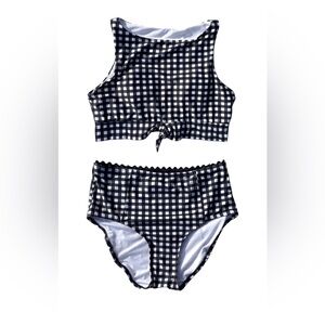 Lime Ricki Black and White Gingham Bikini Set